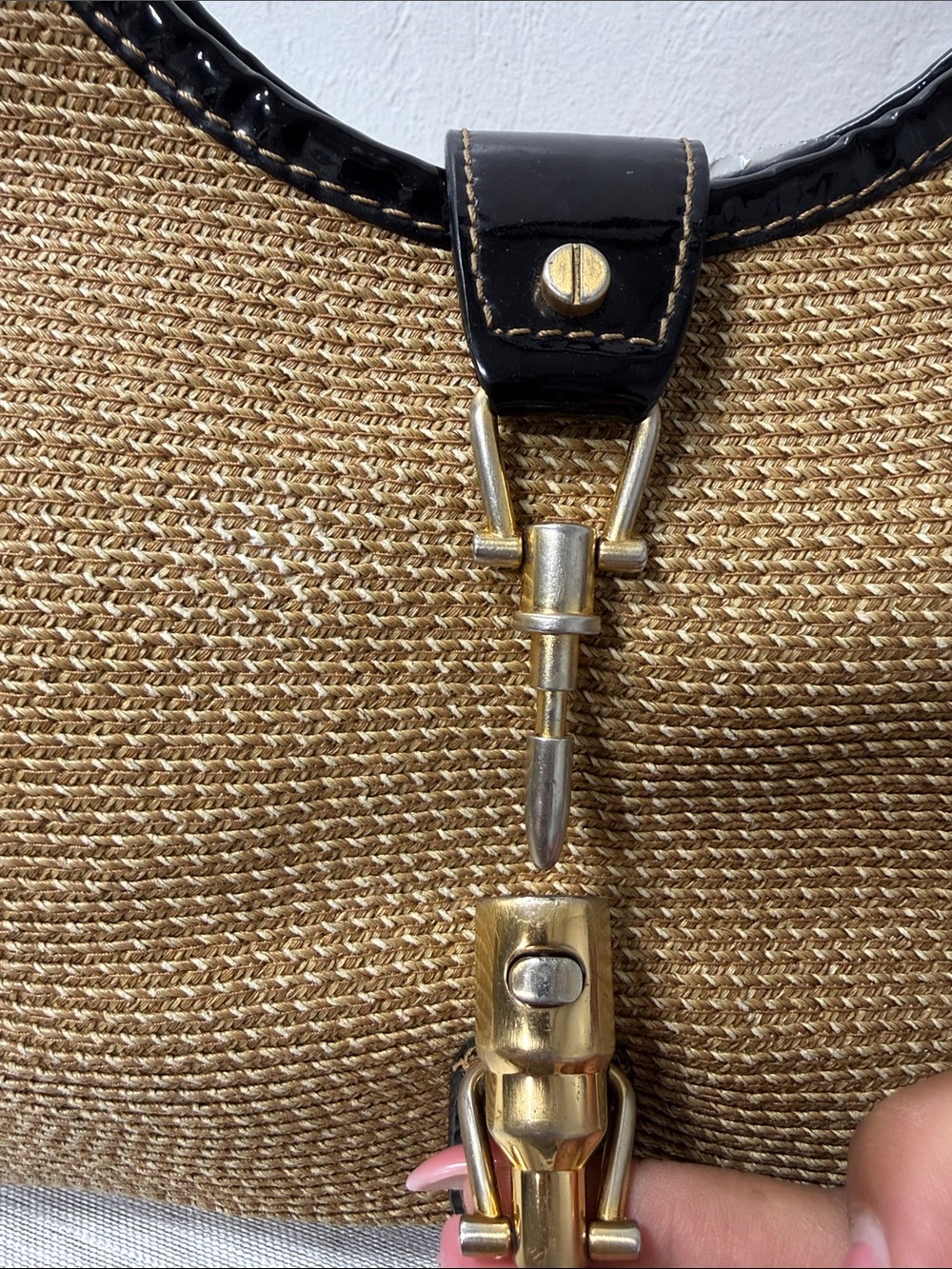 Eric Javits Woven Straw Tote with Black Trim - Casual Women’s Handbag - Picture 3 of 8